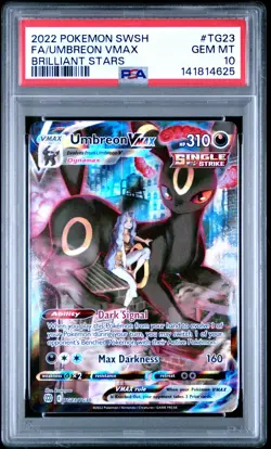 2022 POKEMON SWORD & SHIELD BRILLIANT STARS #TG23 FULL ART/UMBREON VMAX PSA 10 - Image 1