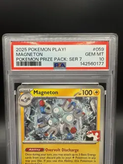 2025 POKEMON PLAY! POKEMON PRIZE PACK: SERIES 7 #059 MAGNETON PSA 10 - POP 1 - Image 2