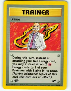 Blaine - 1st Edition - 100/132 Gym Challenge - Pokemon TCG - 2000 - Image 1