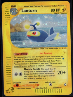 Lanturn H15/H32 Holographic Rare Aquapolis Pokemon TCG Lightly Played - Image 1