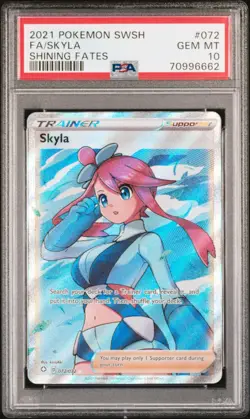 2021 POKEMON SWORD & SHIELD SHINING FATES 072/072 FULL ART/SKYLA - PSA 10 - Image 1