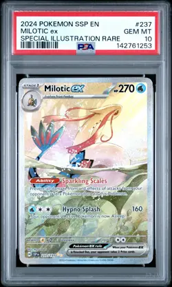 2024 POKEMON SSP EN-SURGING SPARKS SPECIAL ILLUSTRATION RARE MILOTIC EX PSA 10 - Image 1