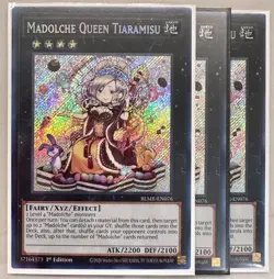 3x Madolche Queen Tiaramisu 1st Edition Secret Rare BLMR-EN076 Yu-Gi-Oh! - Image 1