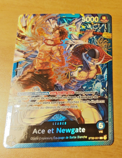 ONE PIECE CARD GAME HOLO CARTE FRANCAISE ACE NEWGATE ST22-001 L FR MINT - Image 1