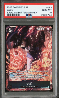 One Piece Card Sabo Flagship 8-Pack Battle Winner Promo PSA10 - Image 1