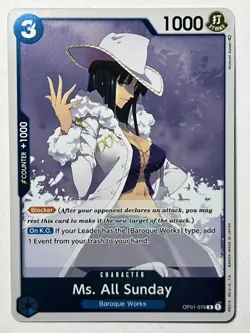 Ms. All Sunday OP01-079 Romance Dawn Pre Errata/1st Edition Foil One Piece Card - Image 2