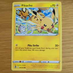 PIKACHU 049/195 POKEMON CARD (SILVER TEMPEST SET) - Image 2