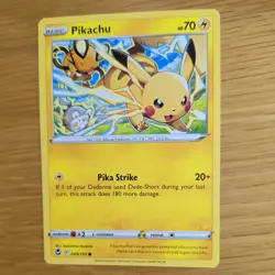 PIKACHU 049/195 POKEMON CARD (SILVER TEMPEST SET) - Image 4