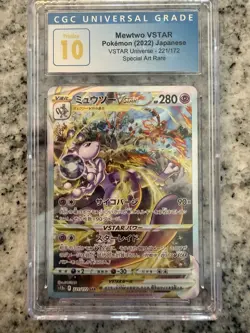 CGC 10 PRISTINE Mewtwo VSTAR 221/172 SAR VStar Universe Japanese Pokemon Card - Image 1