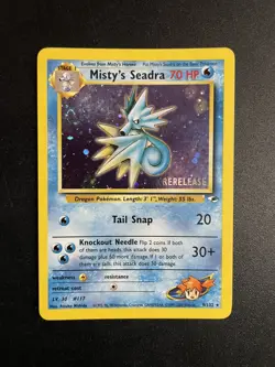 Misty's Seadra | 9/132 | SWIRL | Gym Heroes | Prerelease | Pokemon Card | NM/LP - Image 1