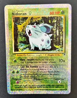 Vintage 1999 WOTC Pokemon Nidora Reverse Holo 82/110 Legendary Collection Card - Image 1