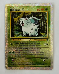 Vintage 1999 WOTC Pokemon Nidora Reverse Holo 82/110 Legendary Collection Card - Image 2