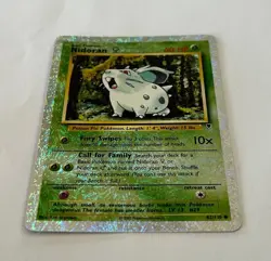 Vintage 1999 WOTC Pokemon Nidora Reverse Holo 82/110 Legendary Collection Card - Image 3