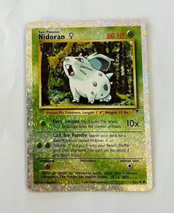 Vintage 1999 WOTC Pokemon Nidora Reverse Holo 82/110 Legendary Collection Card - Image 5