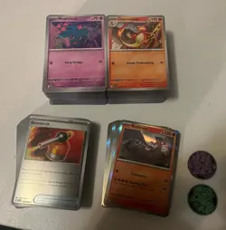 Lot of 300+ Pokemon Cards And Coins 240 Commons, 68 Reverses, 25 Holos, 2 Coins - Image 2