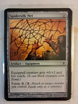 4X SPIDERSILK NET (206/249) ZENDIKAR MTG MAGIC LP/NM ARTIFACT PLAYSET OF 4 - Image 1