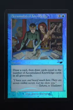 Magic The Gathering MTG ACCUMULATED KNOWLEDGE FOIL Nemesis LP Lightly Played - Image 1