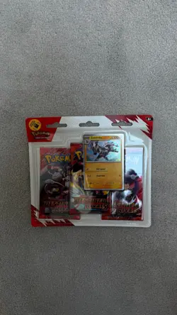 Pokemon TCG Destined Rivals Triple Blister Zebstrika promo Pack – New & Sealed - Image 1