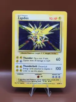 Pokemon Base Set Zapdos Holo Rare 16/102 LP - MP - Image 1