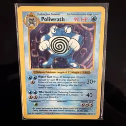 Poliwrath Base Set Holo #13/102 Unlimited English Pokemon Card - LP - Image 1