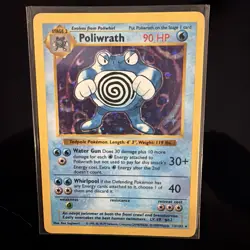 Poliwrath Base Set Holo #13/102 Unlimited English Pokemon Card - LP - Image 3