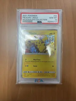 2021 Pokemon McDonald's Collection 25th Aniv PIKACHU Holo PSA 10 GEM MINT 25/25 - Image 1