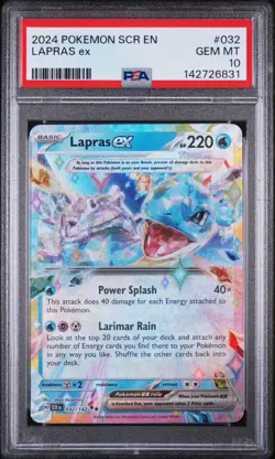 2024 POKEMON SCR EN-STELLAR CROWN #032 LAPRAS EX PSA 10 - Image 1
