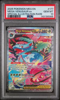 2025 Pokemon Mega Evolution Base #177 SIR Mega Venusaur ex PSA 10 Gem Mint - Image 1