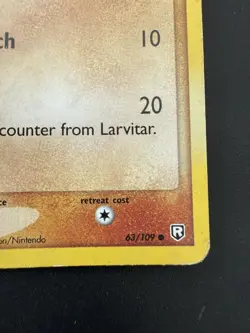 Pokemon TCG EX Team Rocket Returns Larvitar 63/109 Stamped Reverse Holo LP - Image 2