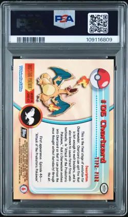 1999 TOPPS POKEMON TV FOIL #6 CHARIZARD PSA 10 - Image 2