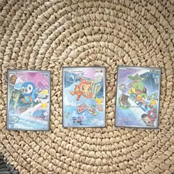 Pokemon First Partner Illustration Piplup, Chimchar, Turtwig - Image 1
