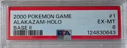 Pokemon Alakazam 1/130 Base Set 2 Holo PSA 6 WOTC Vintage - Image 3