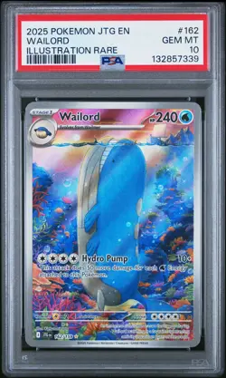 2025 Pokemon JTG EN-Journey Together Wailord Illustration Rare PSA 10 #162 - Image 1