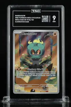 Pokemon TCG Marshadow Mega Evolution Illustration Rare Card 146/132 TAG Grade 9 - Image 1