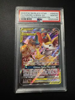 PSA 10 Charizard & Braixen GX SM230 Pokemon Sun & Moon Tin Promo Card - Image 1