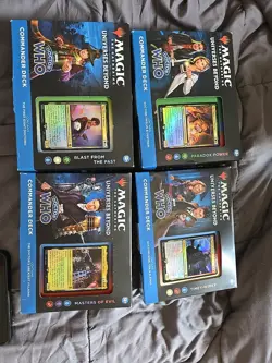 MTG MAGIC THE GATHERING DOCTOR WHO COMMANDER 4 DECK SET UNIVERSES BEYOND - Image 1