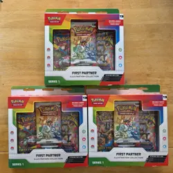 (3) Pokemon TCG First Partner Illustration Collection Series 1 Boxes SEALED NEW - Image 1