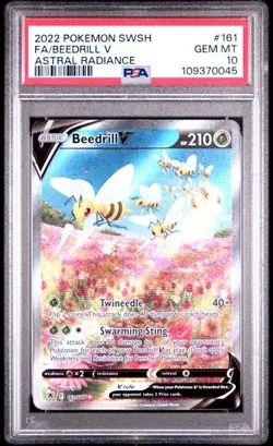 2022 POKEMON SWORD & SHIELD ASTRAL RADIANCE #161 FULL ART/BEEDRILL V PSA 10 - Image 1