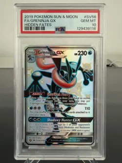 Pokemon TCG PSA 10 GEM MINT Greninja GX SV56/SV94 Hidden Fates English - Image 1