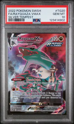 2022 POKEMON SWORD & SHIELD SILVER TEMPEST #TG20 FULL ART/RAYQUAZA VMAX PSA 10 - Image 1