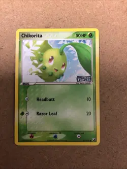 2005 Pokemon Chikorita Holo (ex Unseen Forces) 51/115 - Image 1