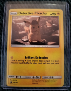 Detective Pikachu SM194 Promo Picture Holo in Toploader Hard Sleeve Pokemon TCG - Image 1