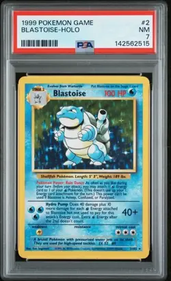 Pokemon 1999 Blastoise #2 Base Set Holo PSA 7 - Image 1