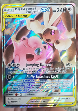Mega Lopunny & Jigglypuff GX 165/236 - Pokemon Cosmic Eclipse Tag Team TCG NM - Image 1
