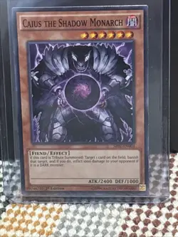 Caius the Shadow Monarch SR01-EN004 Emperor of Darkness 1st Edition - Image 1