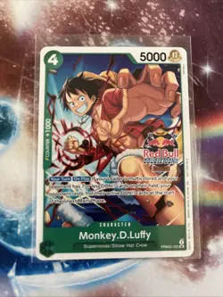 Monkey.D.Luffy PRB02-005 NM Red Bull Double Don Event Stamp Participation Promo - Image 1