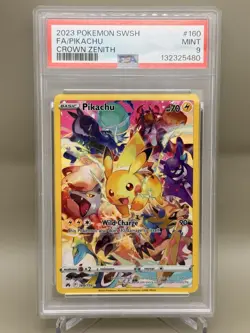 Pokemon 2023 Crown Zenith Pikachu Full Art Secret Rare Card #160/159 PSA 9 Mint - Image 1