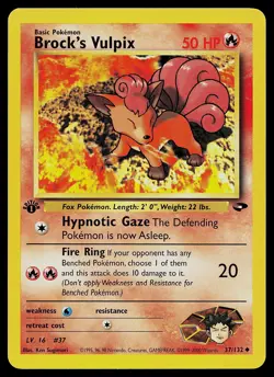 Pokemon Card - Brock's Vulpix Gym Challenge 37/132 Uncommon 1st Edition - Image 1