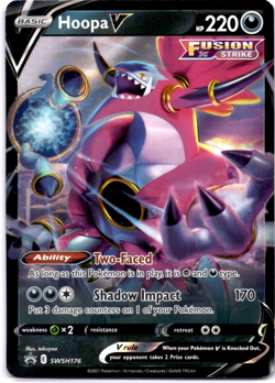 Pokemon TCG Hoopa V SWSH176 SWSH Sword & Shield Promo Cards Holo Rare Near Mint - Image 1