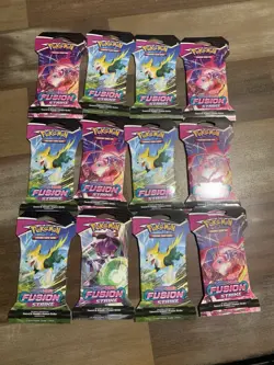 Pokemon Sword & Shield Fusion Strike Sleeved Booster Card Pack Lot Of 12 Packs - Image 1